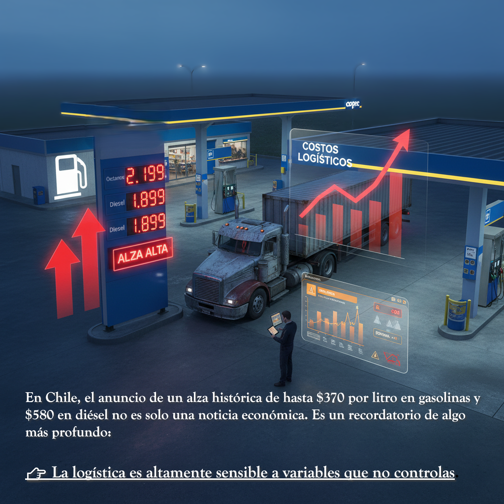 En Chile, el anuncio de un alza histórica de hasta $370 por litro en gasolinas y $580 en diésel no es solo una noticia económica. Es un recordatorio de algo más profundo