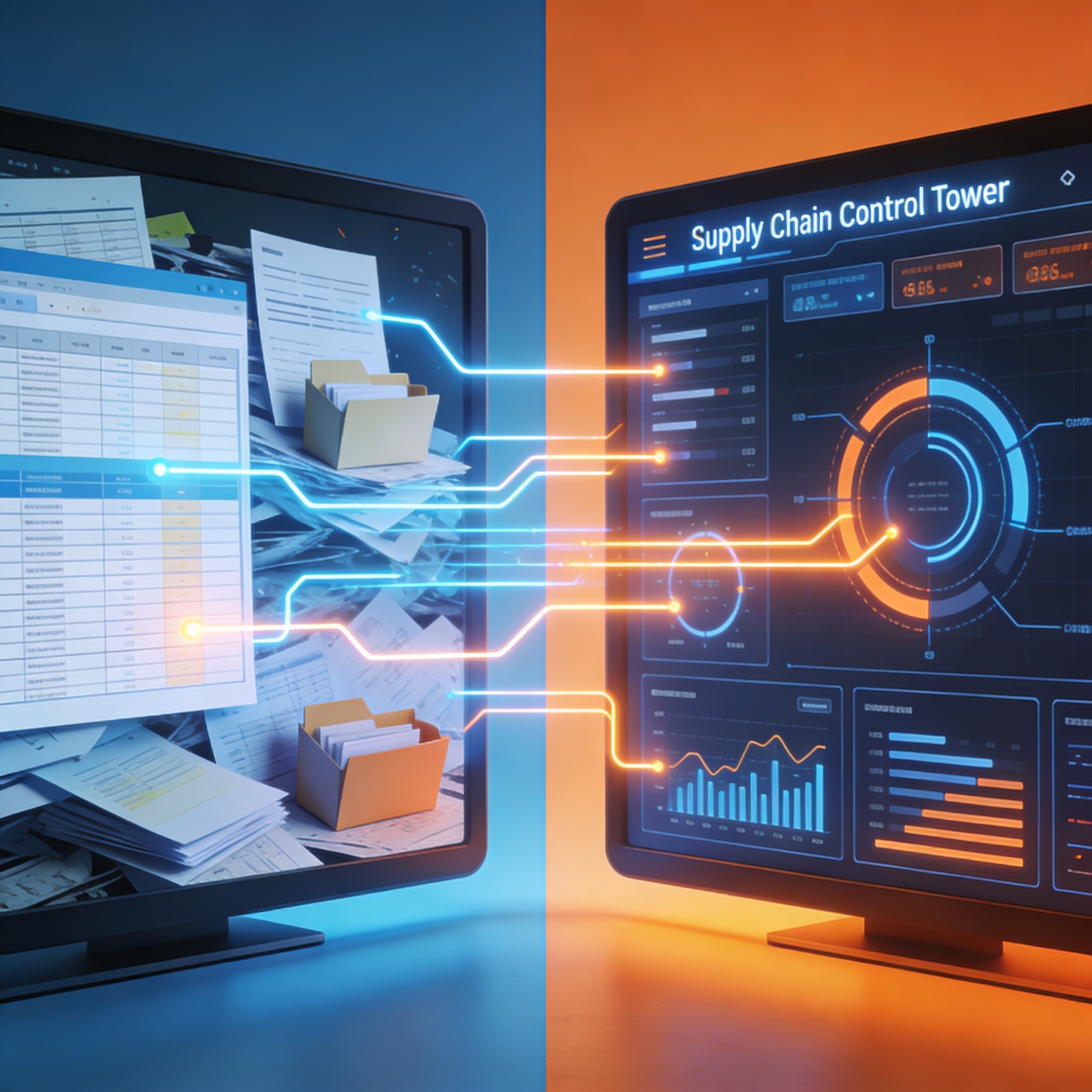 Dashboard de torre de control logística con monitoreo de pedidos, alertas y visibilidad operativa en tiempo real
